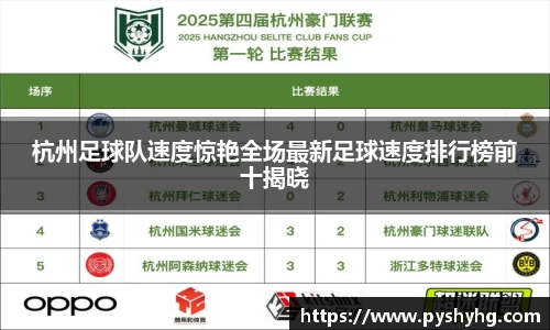 杭州足球队速度惊艳全场最新足球速度排行榜前十揭晓